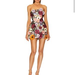 Bouquet Maraya Mini Dress in Black Multi